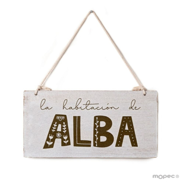 Cartel para la habitación con nombre