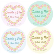 Chapa de boda corazones