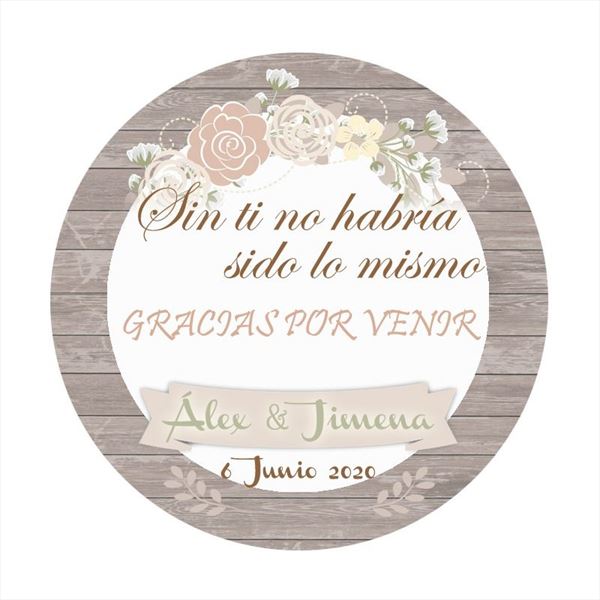 Chapa de boda rústica
