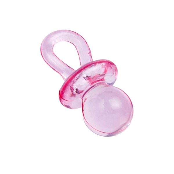 Chupete transparente rosa pequeño