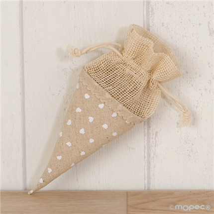 Cono bolsa con corazones