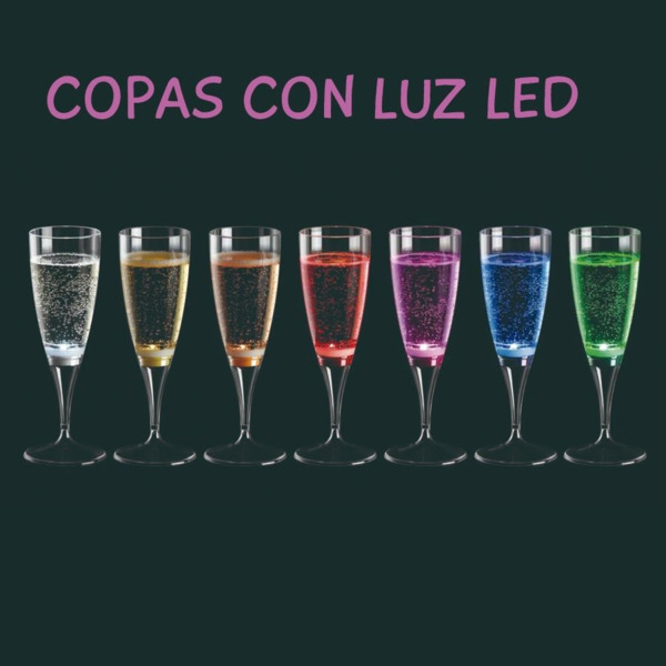 Copa de champagne con luz LED Verde (1)