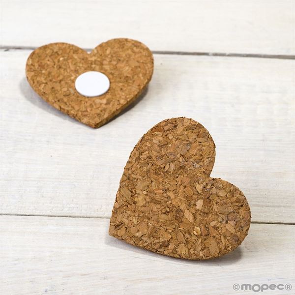 Corazón de corcho con adhesivo