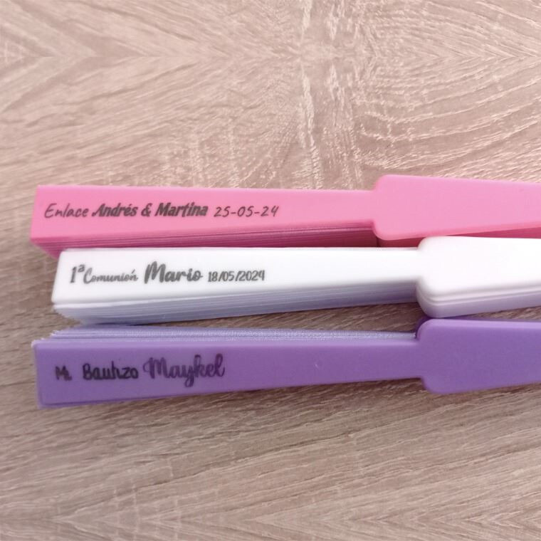 Abanico de PVC y tela en 12 colores personalizable (1)