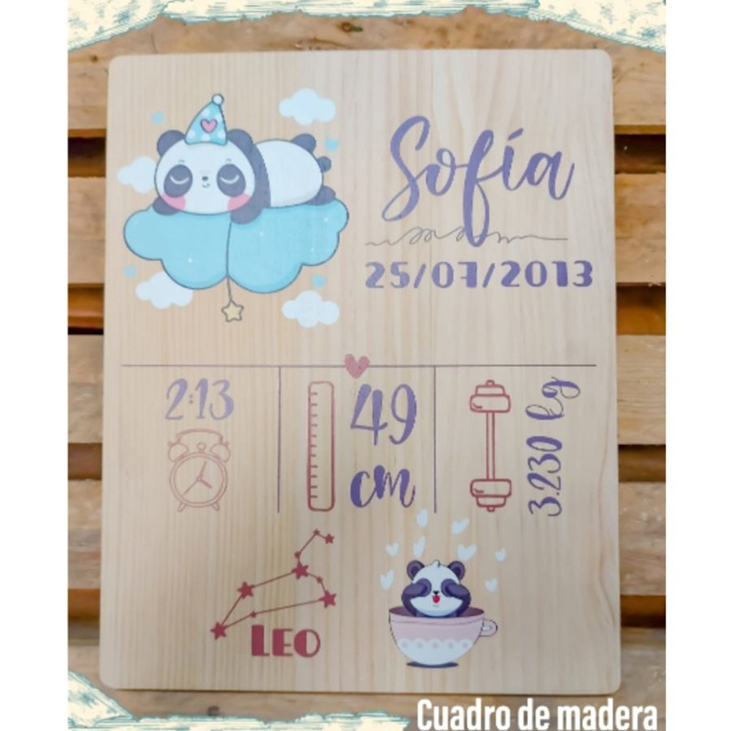 Cuadro madera bebé personalizado (1)