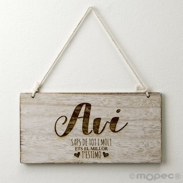 Cuadro madera con frase Avi