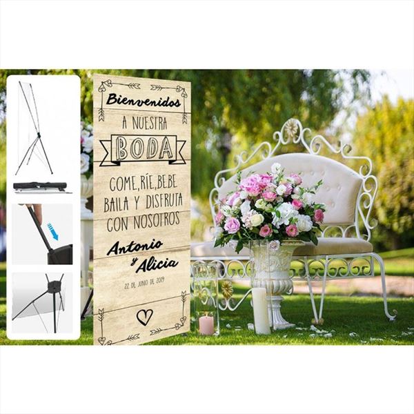 Display de boda con frase