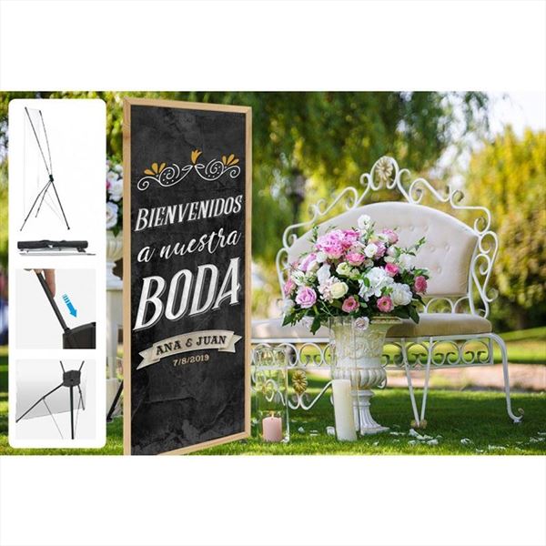 Display de boda estilo pizarra