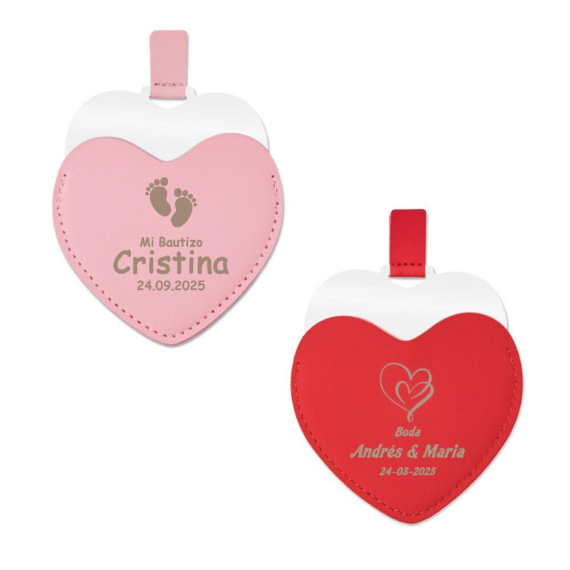 Espejo con forma de corazón y funda a juego (2)