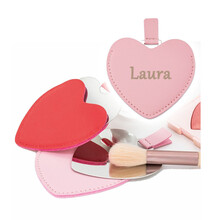 Espejo con forma de corazón y funda a juego