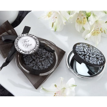Espejo glamour negro con bolsa