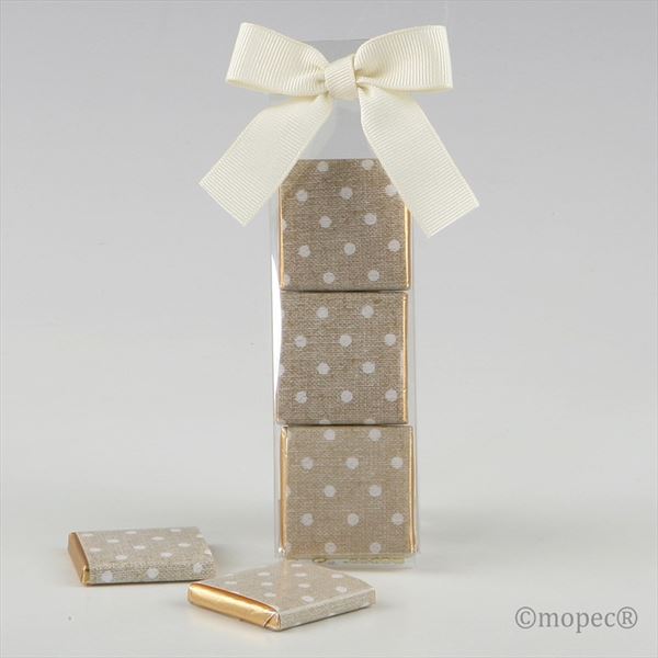Estuche 3 napolitanas topos marrón