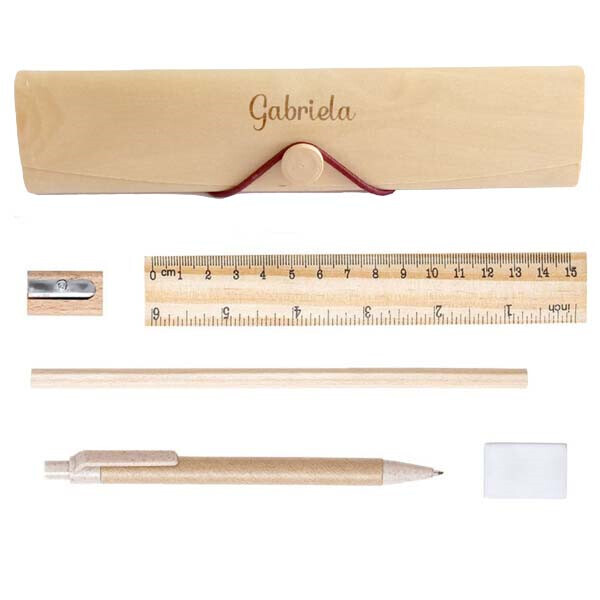 Estuche de madera con 6 piezas ECO