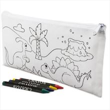 Estuche dino para colorear, recuerdo infantil