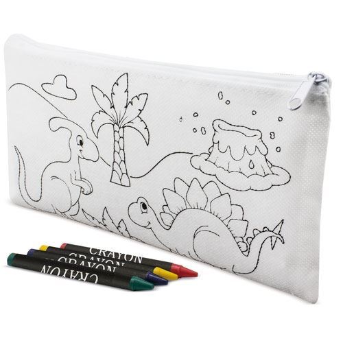 Estuche dino para colorear, recuerdo infantil
