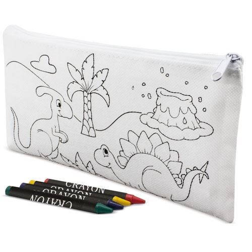 Estuche dino para colorear