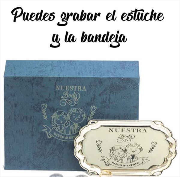 Estuche y bandeja de arras personalizable