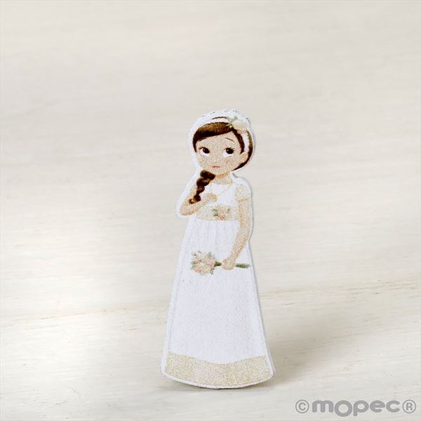 Figura adhesiva niña comunión romántica