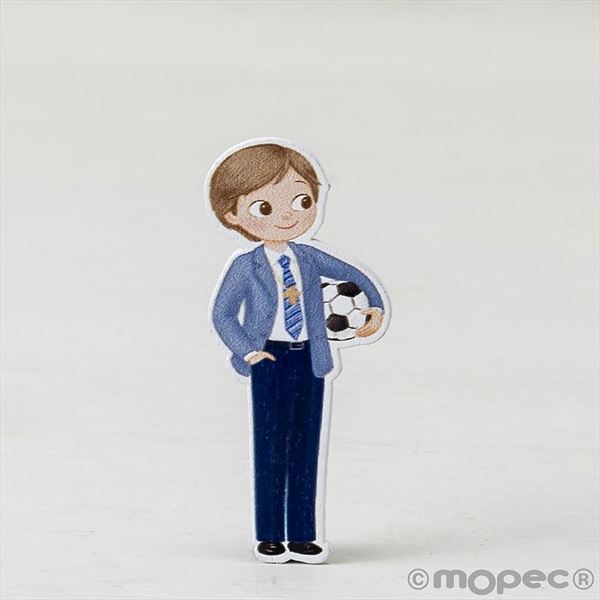 Figura adhesiva niño comunión con pelota