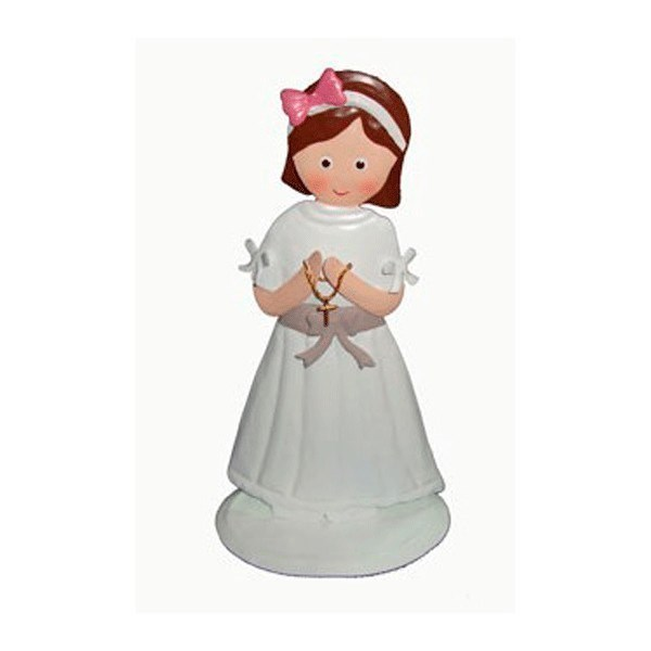 Figura de niña de comunión metálica