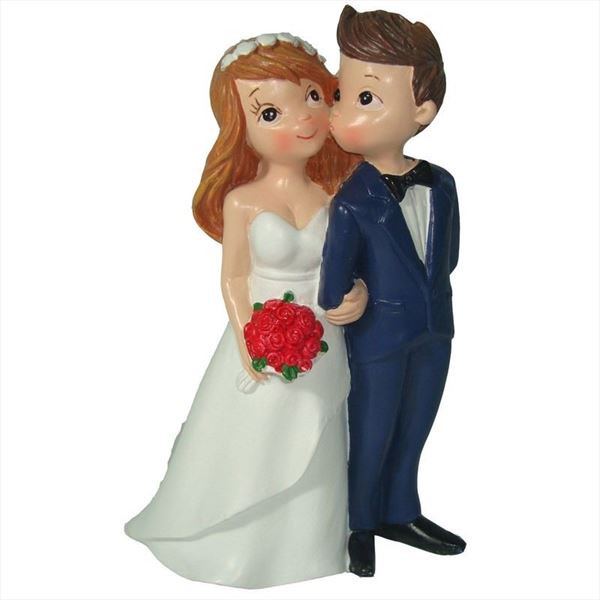 Figura de pastel novios con ramo