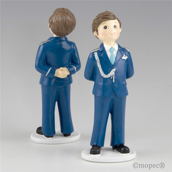 Figura para pastel Comunión Almirante azul