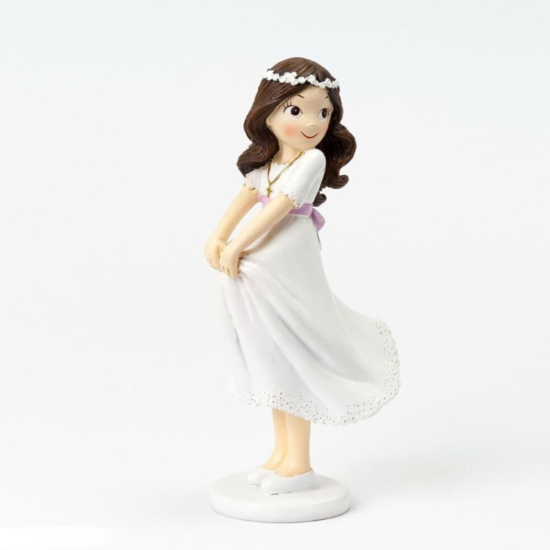 Figura pastel Comunión niña sujetando la falda (2)