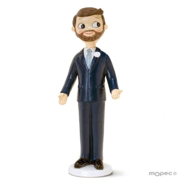 Figura pastel novio con barba