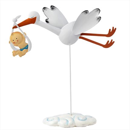 Figura pastel Pit cigüeña con hatillo