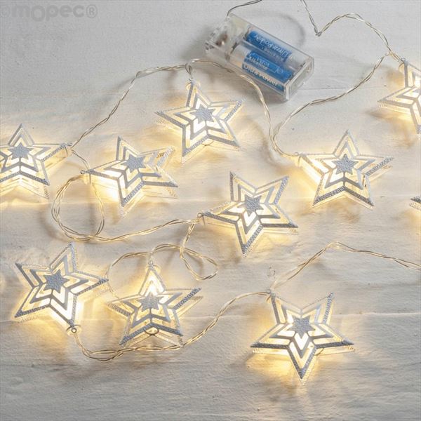 Guirnalda de estrellas metálicas led