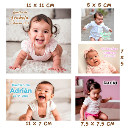 Imán de bautizo con foto personalizado, detalles de bautizo