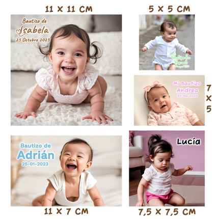 Imán de bautizo con foto personalizado, detalles de bautizo
