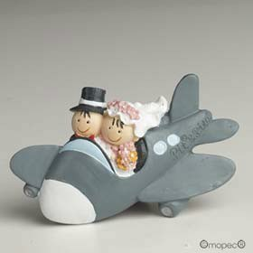 Imán de novios en avión