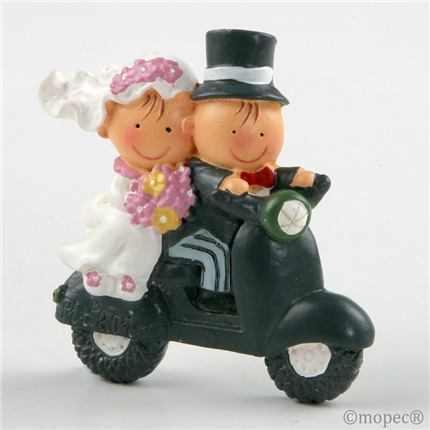 Imán de novios en moto