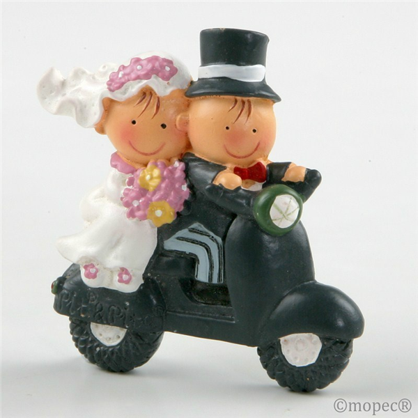 Imán de novios en moto