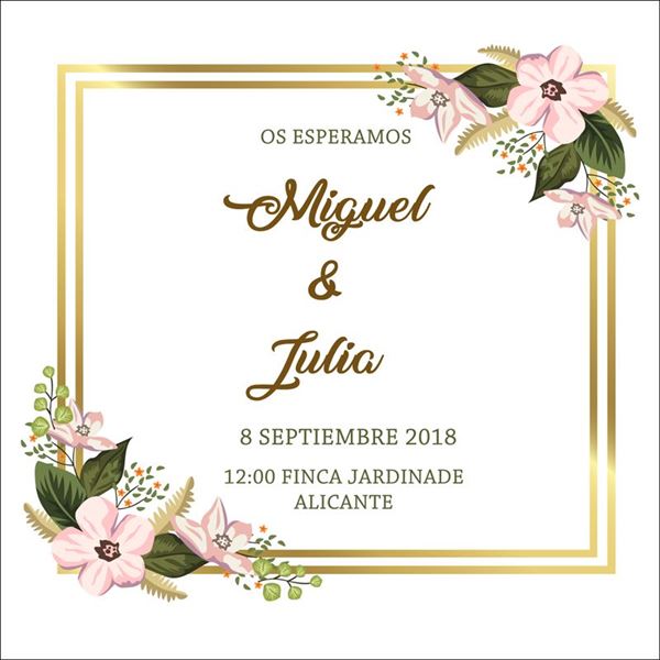 Invitación de boda sencilla