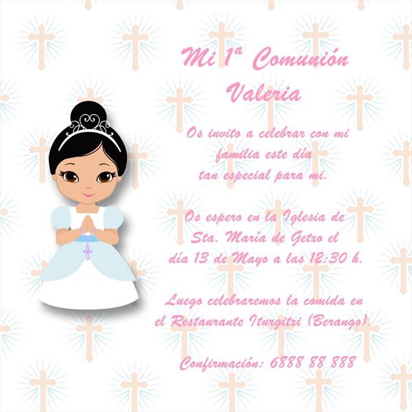 Invitación de niña con cruces