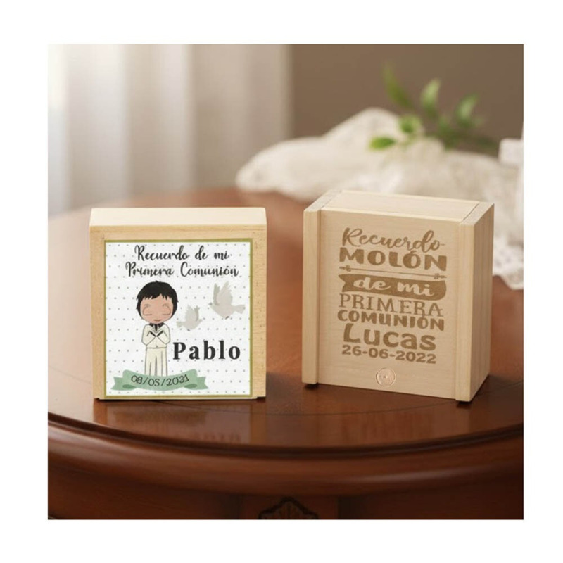 Juego 3 en raya en caja madera, detalle de boda comunión y bautizo infantil (7)