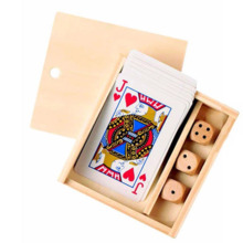 Juego de póker en caja de madera