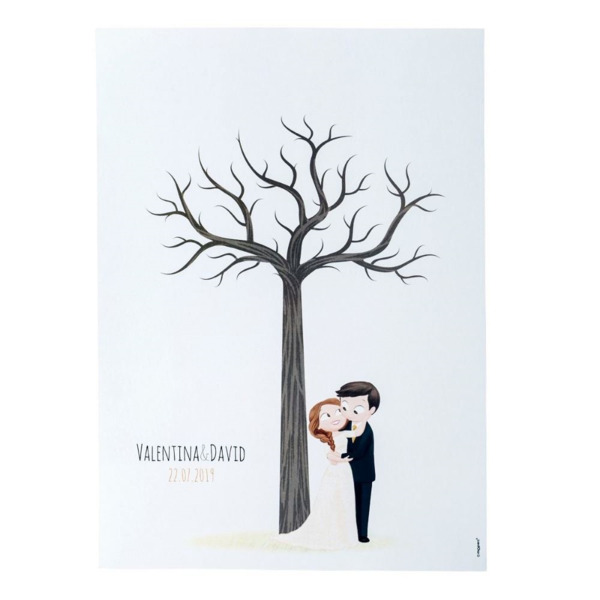 Lámina árbol de huellas boda Pop&Fun