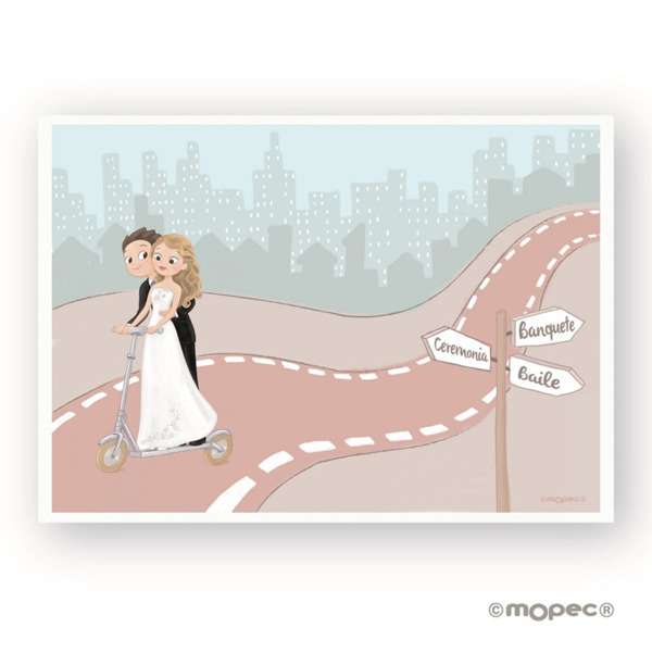 Lámina para firmas patinete boda