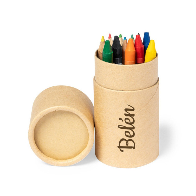 Lápices de colores en estuche kraft (1)