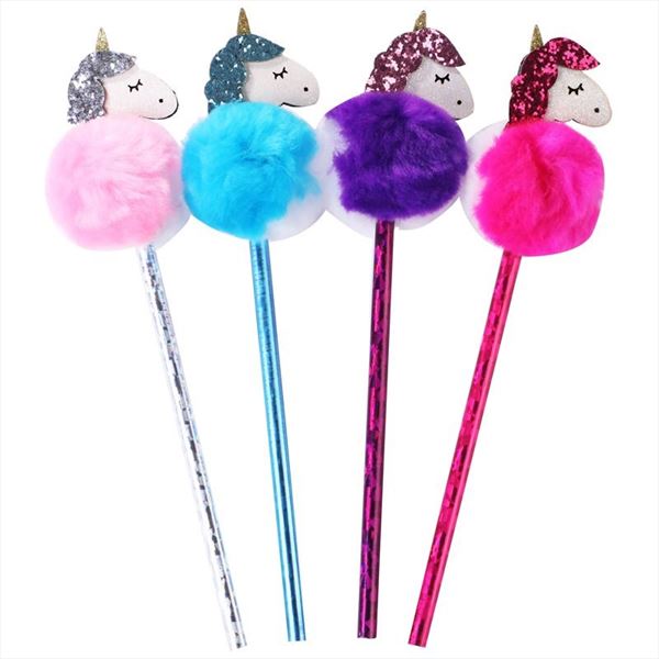 Lápiz de unicornio con pompón