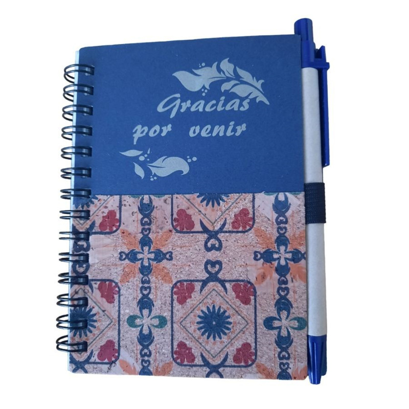 Libreta azul con mosaico