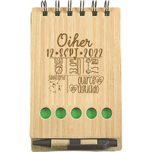 Detalle de bautizo Libreta bambú personalizable