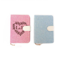 Libreta con tapa dura de tela de saco