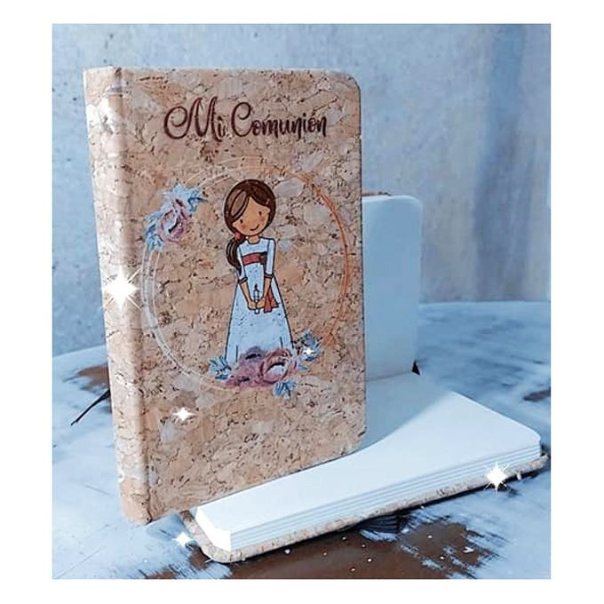 Libreta de corcho natural personalizable de bautizo (4)
