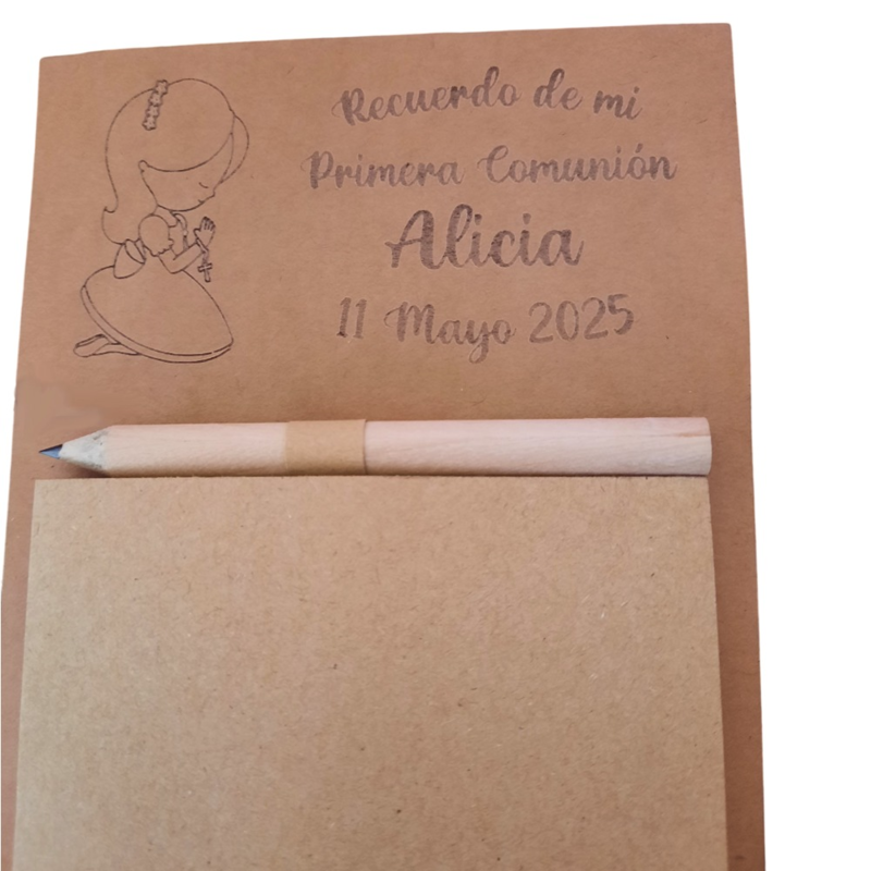 Libreta imán kraft con lápiz personalizada (4)