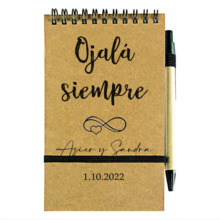 Libreta kraft con bolígrafo personalizada, regalo grabado