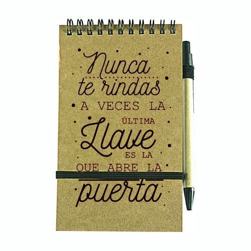 Libreta kraft con bolígrafo personalizada, regalo grabado (1)